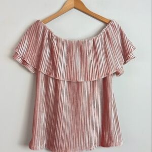 Sanctuary Dusty Rose Velvet Pleated Top Medium M